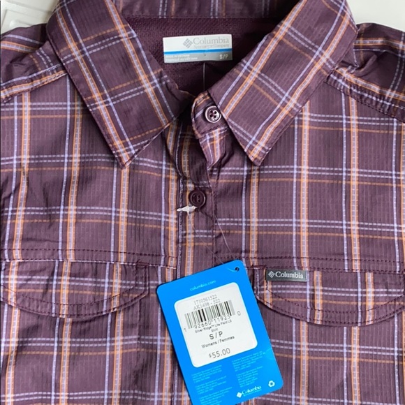 NWT Columbia Silver Ridge Plaid Long Sleeve Button Down Shirt - Sun Protection S - Picture 6 of 7